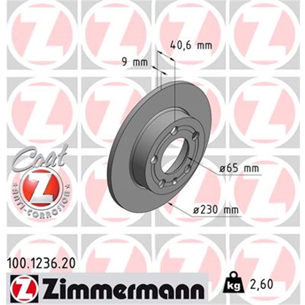 Zimmermann Bremsscheiben + Beläge hinten für VW Golf 4 1.4 16V 55Kw/75Ps