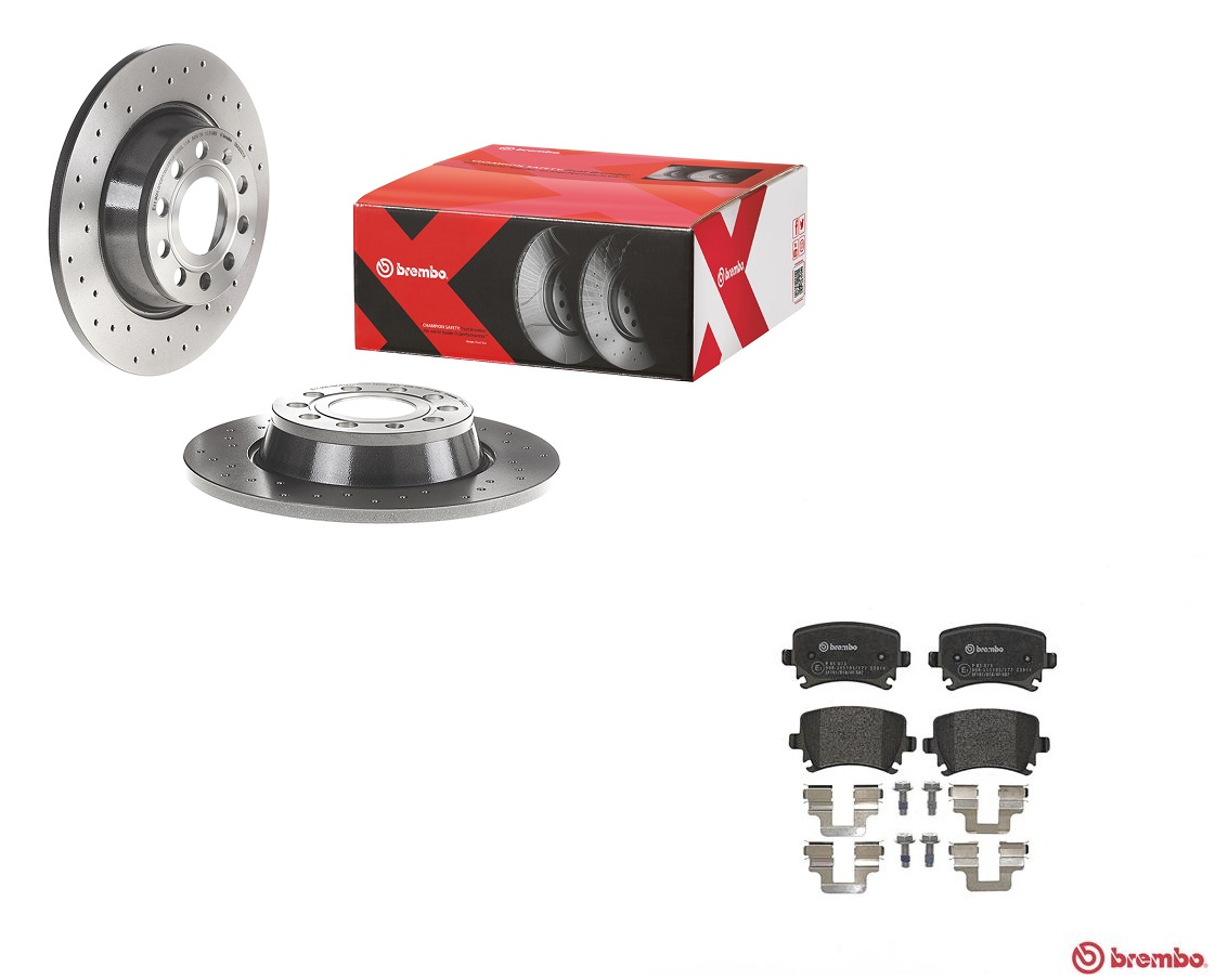 Brembo Gelochte Bremsscheiben + Beläge Hinten Für Vw Golf 5 6 Gti Gtd Octavia Rs