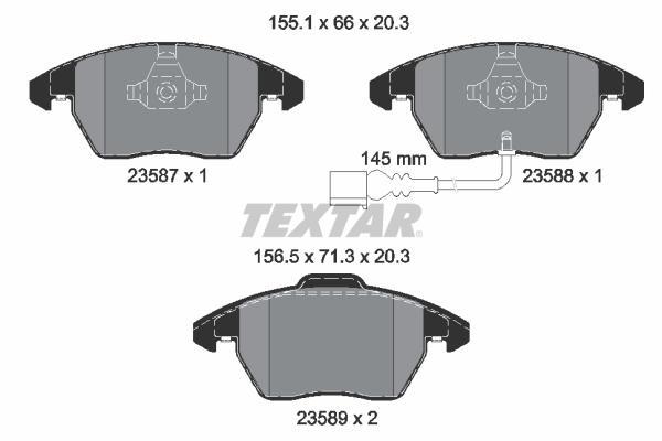 Textar Bremsenset Bremsscheiben + Beläge Vorne für VW GOLF 5 6 AUDI A3 LEON