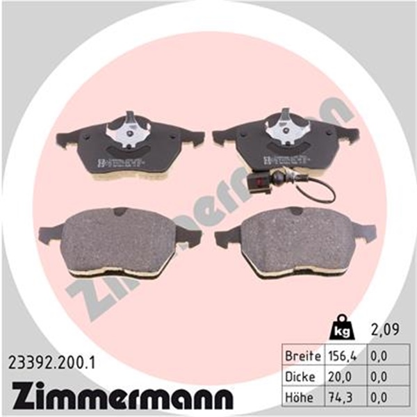 Zimmermann Bremsscheiben + Beläge für AUDI Tt 8N  für VW Bora 1J vorne + hinten