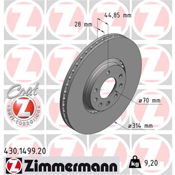 Zimmermann Bremsscheiben+Beläge vorne+hinten für OPEL Signum Vectra C 2.8V6 Opc