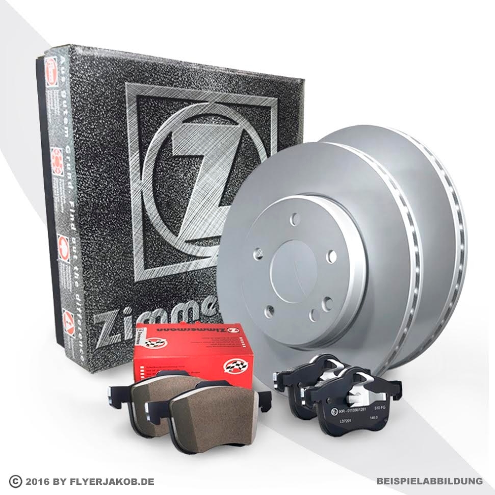 ZIMMERMANN Bremsen Kit Bremsscheiben + Bremsbeläge Mercedes W176 W246 C117 vorne