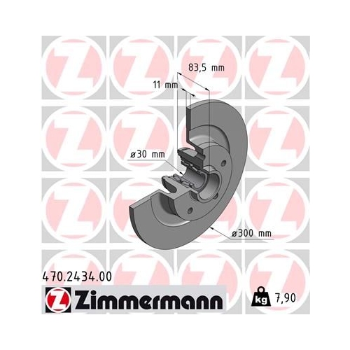 1 x Original Zimmermann Bremsscheibe 470.2434.00