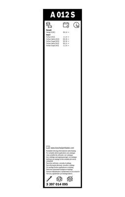 BOSCH Wischblattsatz A012S 3397014095