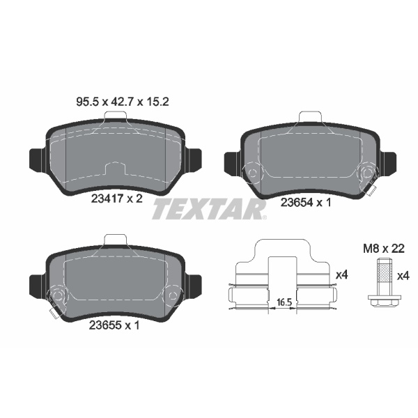 Textar Bremsscheiben 264mm+ Beläge hinten für OPEL Astra H + Zafira B + Meriva A