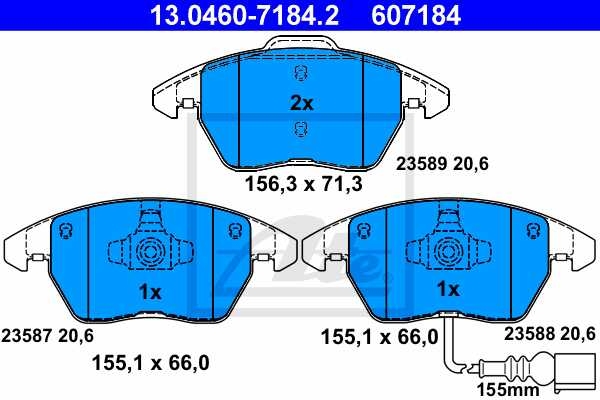 ATE Bremsscheiben + Bremsbeläge vorne + hinten für VW Passat 3C 3G + Touran 1T ATE Bremsscheiben + Bremsbeläge vorne + hinten für VW Passat 3C 3G + Touran 1T