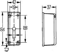 Hella 2XS 005 020-001 Umrissleuchte Links Oben Rechts Seitlicher Anbau für Audi