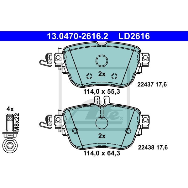 ATE Bremsscheiben Ø300Mm Ceramicbeläge Wk Für Mercedes E-Klasse W213 S213 hinten
