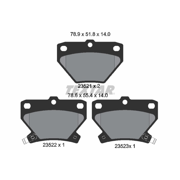 Textar Bremsenset hinten Bremsscheiben + Bremsbeläge für TOYOTA Yaris