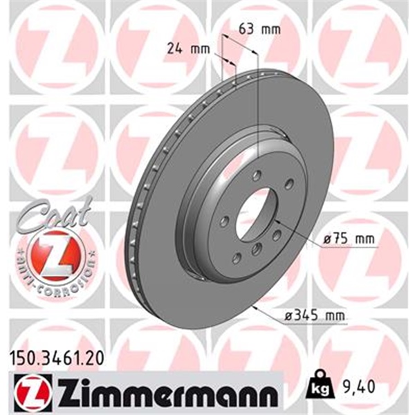 Zimmermann Bremsenset hinten Bremsscheiben + Bremsbeläge für BMW E61 Touring