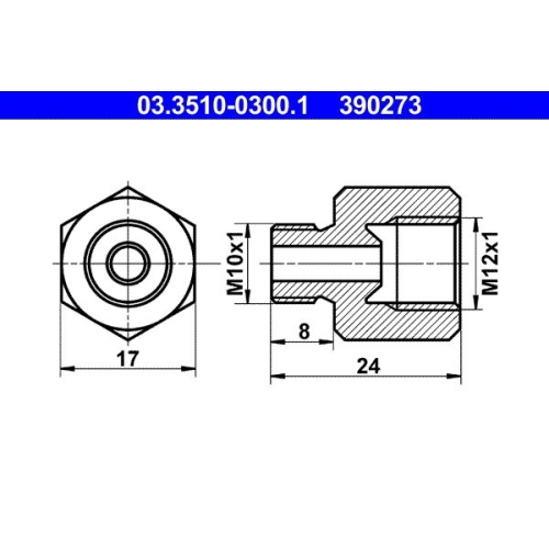 Ate 03.3510-0300.1 Adapter Bremsleitung für Buessing Hanomag Henschel Steyr