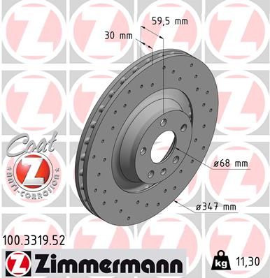 2 X ZIMMERMANN Bremsscheibe Sport Z 100.3319.52