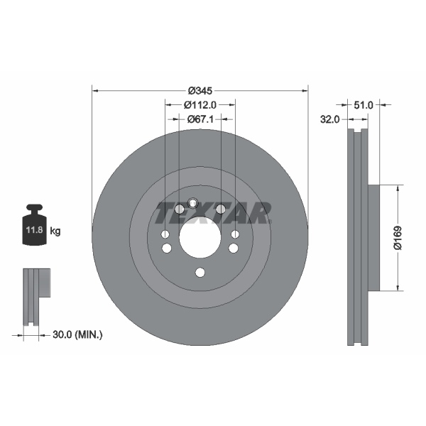 Textar Bremsscheiben Ø345mm Beläge vorne für MERCEDES M-Klasse Ml W163