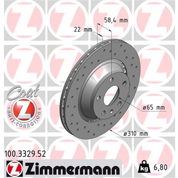Zimmermann Sport Bremsscheiben Beläge Für Audi Tts Ttrs 8J hinten