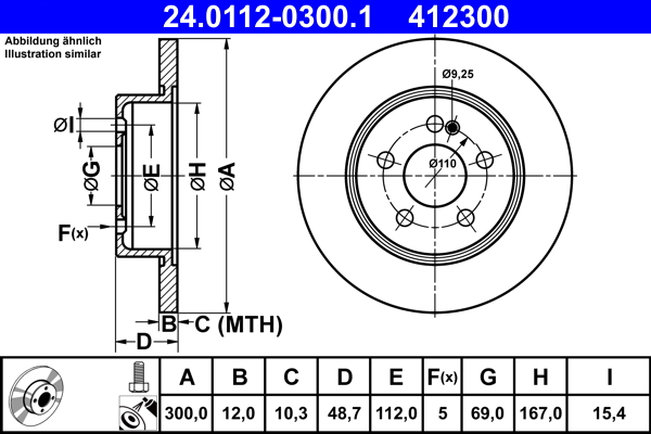 ATE BREMSSCHEIBEN + BELÄGE HINTEN für MERCEDES C-KLASSE W205 S205 A205 C205