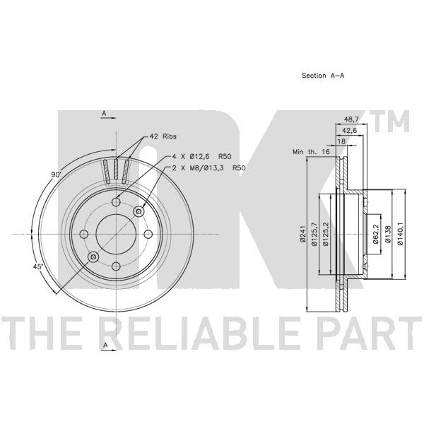 NK Bremsscheiben 241mm + Beläge vorne für KIA Picanto für HYUNDAI I10