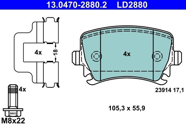 ATE BREMSSCHEIBEN CERAMICBELÄGE VORNE HINTEN für VW GOLF 5 PASSAT 3C AUDI A3