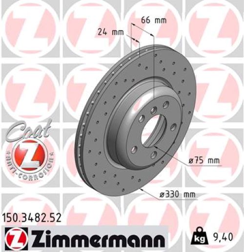 Zimmermann Sport Bremsscheiben+Beläge vorne+hinten für BMW 5Er F10 F18 F11