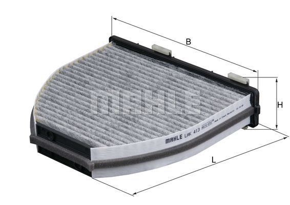 Original MAHLE / KNECHT Innenraumluftfilter, Aktivkohle E 84/6 LAK 413