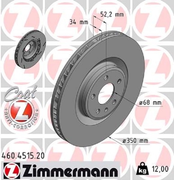 Zimmermann Bremsscheiben Ø 350Mm Beläge Wako Für Porsche Macan 95B 18" 1Lb vorne