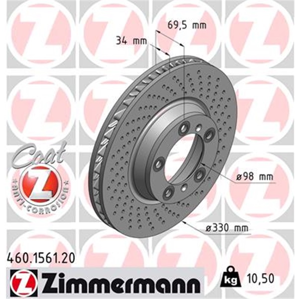 Zimmermann Bremsscheiben Beläge vorne für PORSCHE 911 997