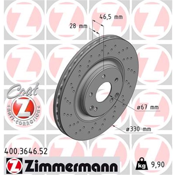 Zimmermann Kit Sport Bremsscheiben + Beläge + Wako für MERCEDES W203 C209 vorne