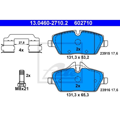 ATE BREMSE BREMSEN BREMSBELÄGE BREMSBELAG KLÖTZE KIT VORNE BMW E81 118 d