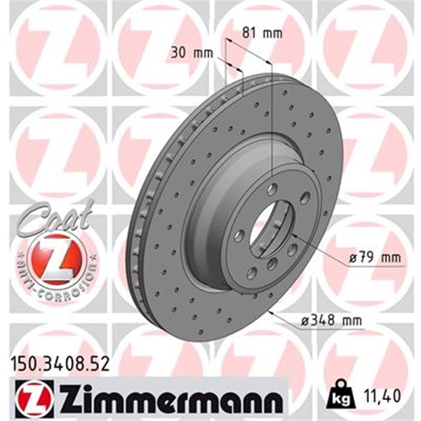 Zimmermann Bremsen  Sport Bremsscheiben  Beläge  Wako für BMW E65 E66 E67 vorne