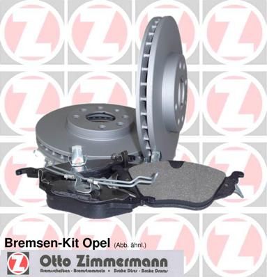 ZIMMERMANN Bremsensatz, Scheibenbremse mit Bremsbelägen OPEL
