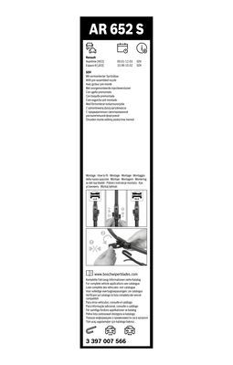 BOSCH Wischblattsatz AR652S 3397007566