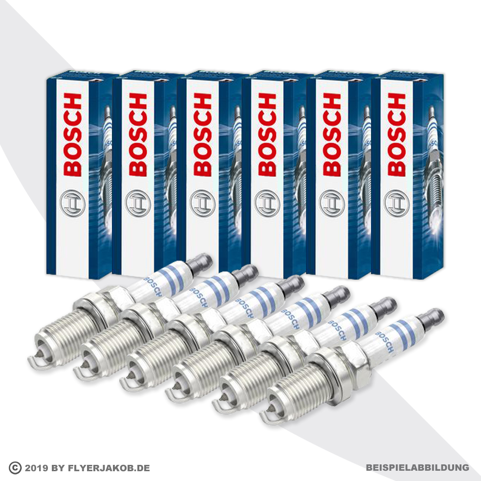 6x BOSCH Zündkerzen 0242235663 SUPER PLUS WR7DC+ Audi Alfa Fiat BMW Ford Mazda