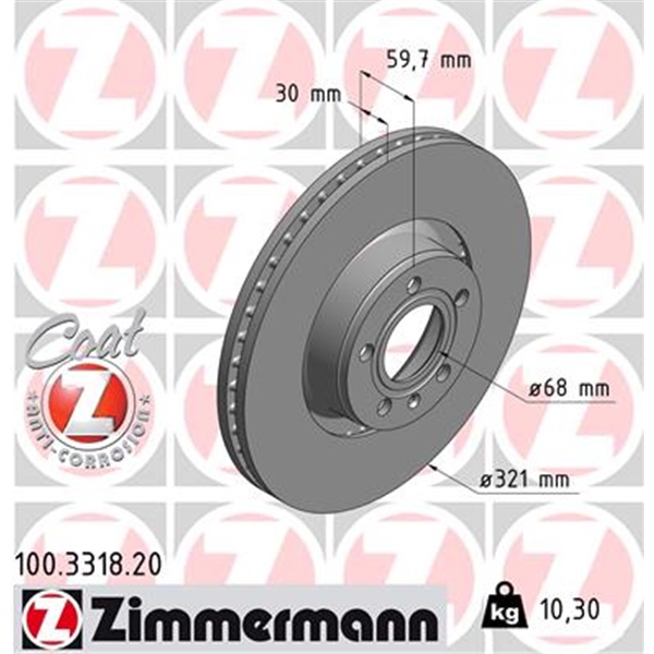 Zimmermann Bremsenset vorne Scheiben + Beläge für AUDI A8 Quattro Tfsi Tdi V6 V8