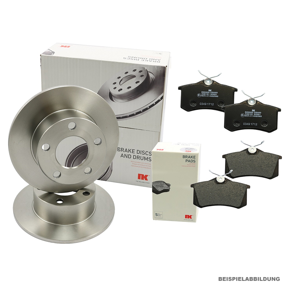 NK BREMSSCHEIBEN + BELÄGE HINTEN für VW GOLF 7 TOURAN 5T AUDI A3 LEON KAROQ