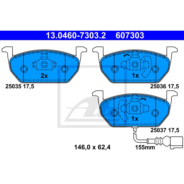 ATE Bremsscheiben Beläge vorne hinten für VW Golf 7  für AUDI A3 8V SEAT Leon 5F