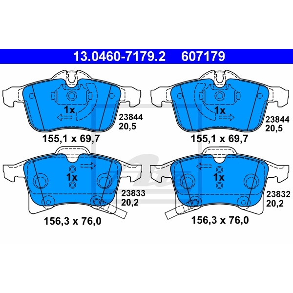 ORIGINAL ATE BREMSEN 4 BREMSSCHEIBEN 8 BREMSBELÄGE VORNE HINTEN OPEL ASTRA H 