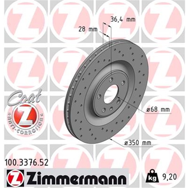 Zimmermann Sport Bremsscheiben Beläge hinten für AUDI Q7 3.0 Tdi Quattro