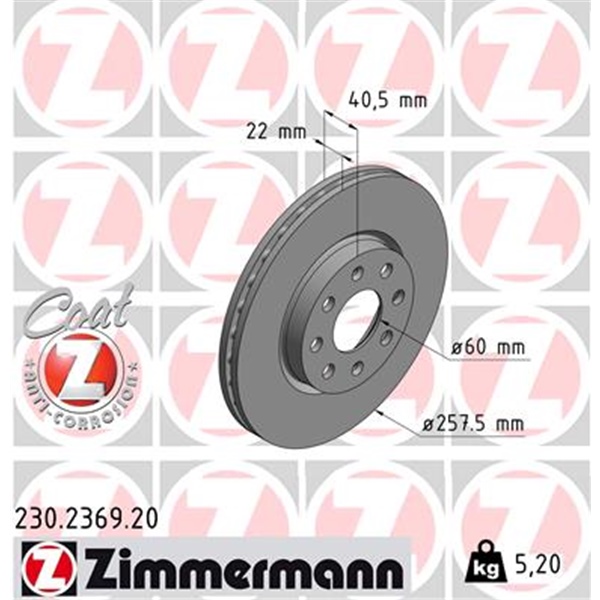 Zimmermann Bremsscheiben + Beläge für FIAT Punto / Evo 199 vorne