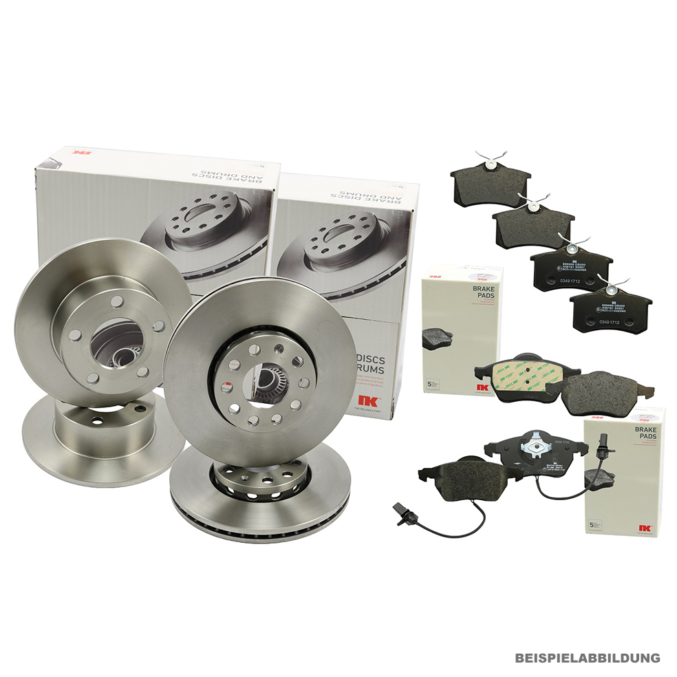 NK Bremsscheiben + Beläge + Wk vorne + hinten für VW Touareg [7L]