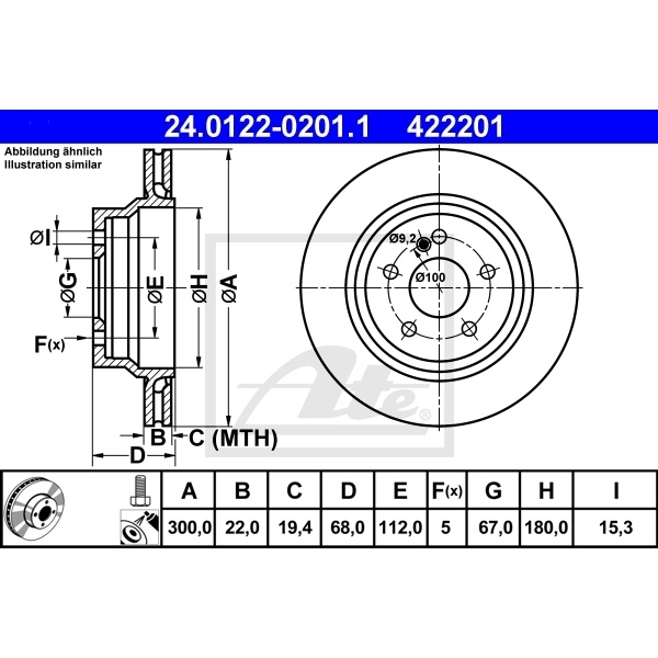 ATE Bremsscheiben + Beläge vorne + hinten für MERCEDES E-Klasse W212 S212