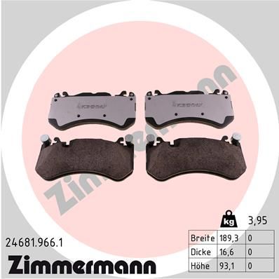 1 Satz Original Zimmermann Bremsbeläge Beläge Bremsbelagsatz 24681.966.1