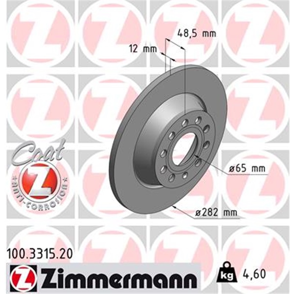 Zimmermann Bremsscheiben + Beläge vorne + hinten für SEAT Leon Cupra R