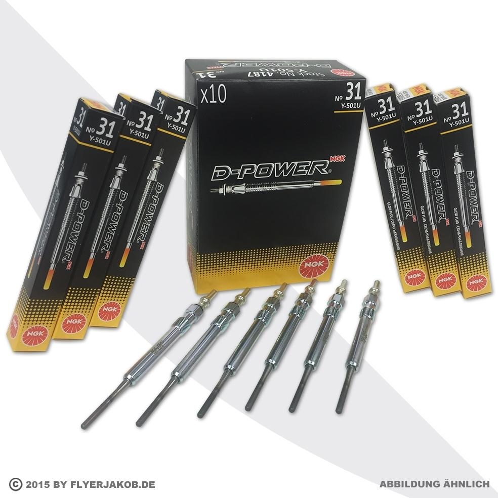 6x NGK GLÜHKERZE D-POWER No. 47 Y-547AS BMW 3er E46 E90 5er E60 E61 X3 E83 X5