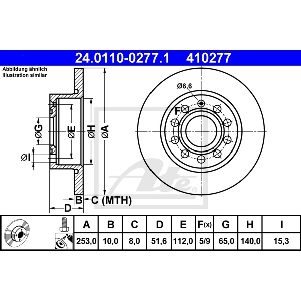 ATE Bremsenset vorne + hinten Bremsscheiben + Bremsbeläge VW GOLF VI