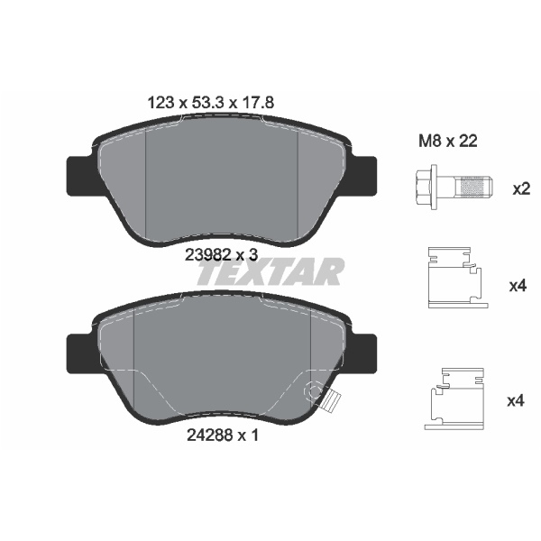 Textar Bremsscheiben + Beläge vorne für OPEL Adam 14 Zoll + Corsa D