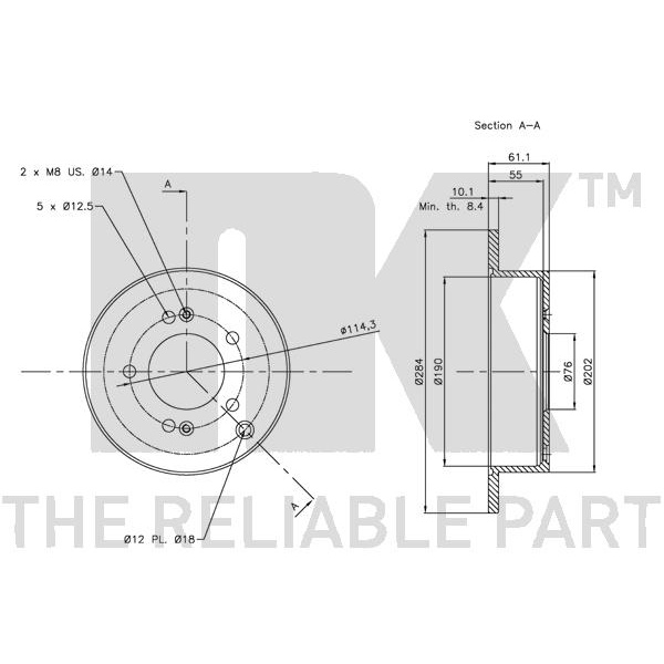 NK Bremsscheiben + Beläge vorne + hinten für KIA Sportage (Je) Nur 4Wd/Allrad