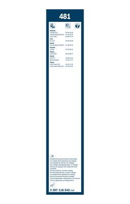 BOSCH Wischblattsatz 481 3397118542