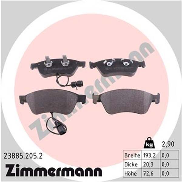 Zimmermann Bremsen Kit Bremsscheiben  Beläge für AUDI A8 2.5/3.3Tdiquattro vorne