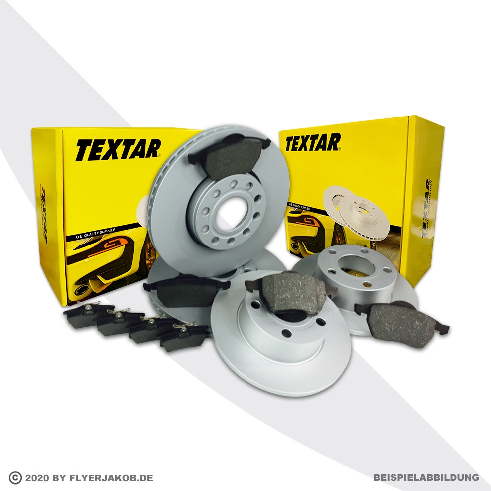 TEXTAR BREMSSCHEIBEN+BELÄGE VORNE + HINTEN HYUNDAI i20 ACCENT MC +KIA RIO JB