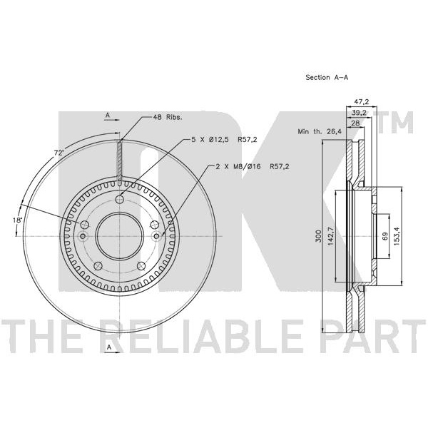 NK Bremsscheiben + Beläge vorne + hinten für KIA Sportage (Je) Nur 4Wd/Allrad