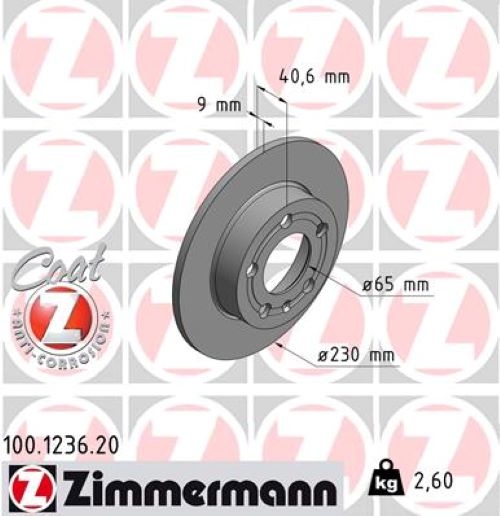 Zimmermann Bremsen Bremsscheiben Klötze Bremsbeläge hinten GOLF IV 4 1J1